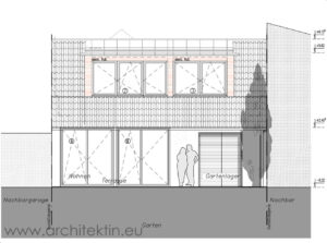 Planung einer Gaube und einer großen Fensteröffnung zum Garten
